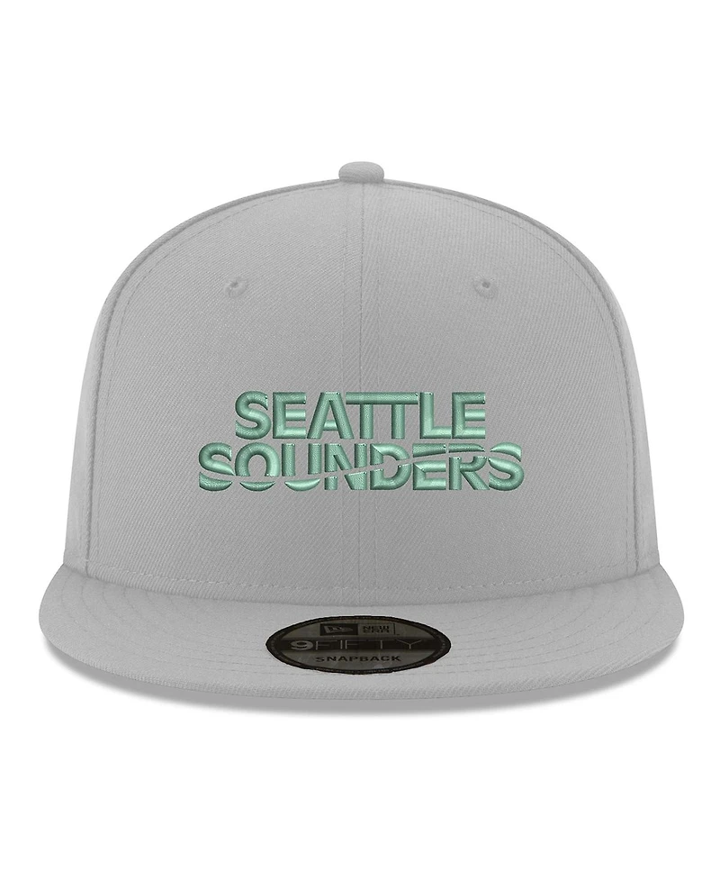 Men's New Era Gray Seattle Sounders Fc Wordmark 9FIFTY Snapback Hat