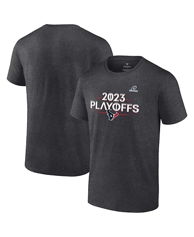 Men's Fanatics Heather Charcoal Houston Texans 2023 Nfl Playoffs Ready T-shirt