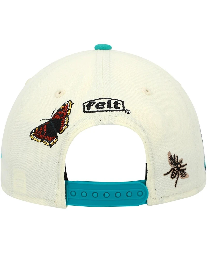 Men's New Era x Felt Cream Florida Marlins Low Profile 9FIFTY Snapback Hat