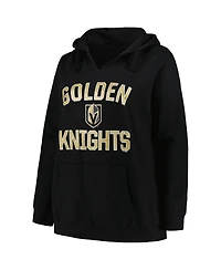 Women's Profile Black Vegas Golden Knights Plus Arch Over Logo Pullover Hoodie