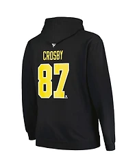 Men's Profile Sidney Crosby Black Pittsburgh Penguins Big and Tall Name Number Pullover Hoodie