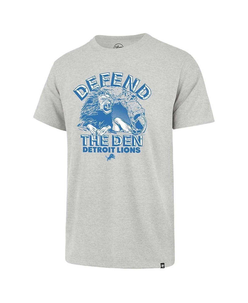 Men's '47 Brand Gray Distressed Detroit Lions Regional Franklin T-shirt