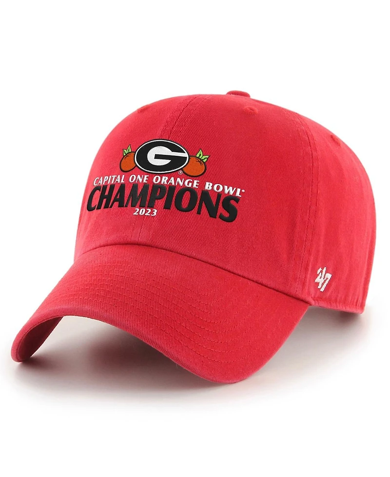 Men's '47 Brand Red Georgia Bulldogs 2023 Orange Bowl Champions Clean Up Adjustable Hat