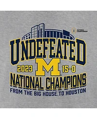 Men's Fanatics Steel Michigan Wolverines College Football Playoff 2023 National Champions Hometown Crewneck Pullover Sweatshirt