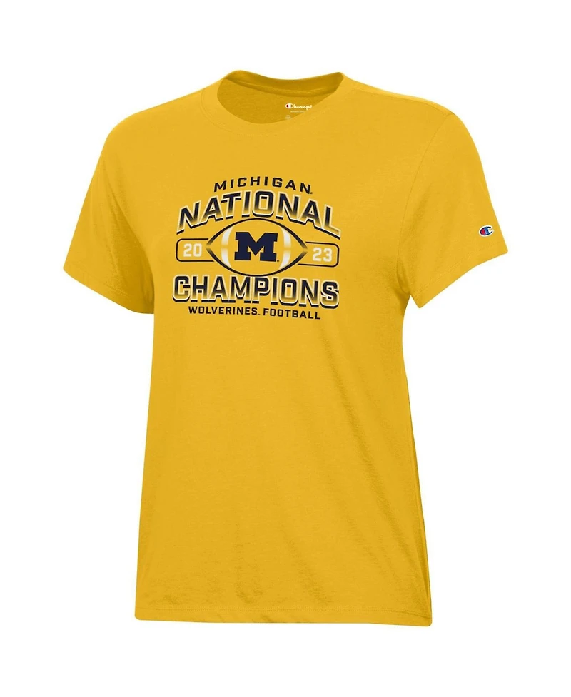 Women's Champion Maize Michigan Wolverines College Football Playoff 2023 National Champions T-shirt