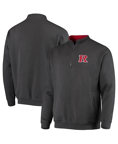 Men's Colosseum Charcoal Rutgers Scarlet Knights Tortugas Logo Quarter-Zip Jacket
