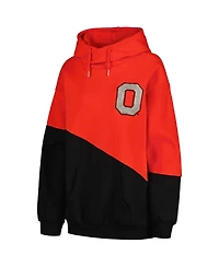 Women's Gameday Couture Scarlet, Black Ohio State Buckeyes Matchmaker Diagonal Cowl Pullover Hoodie