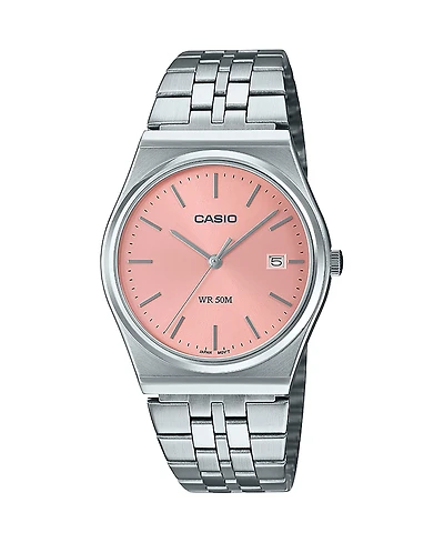G-Shock Casio Men's Analog Silver-Tone Stainless Steel Watch, 35mm, MTPB145D-4VT