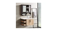 Bathroom Wall-Mount Mirror Cabinet Organizer for Stylish Storage and Space-Saving Solutions