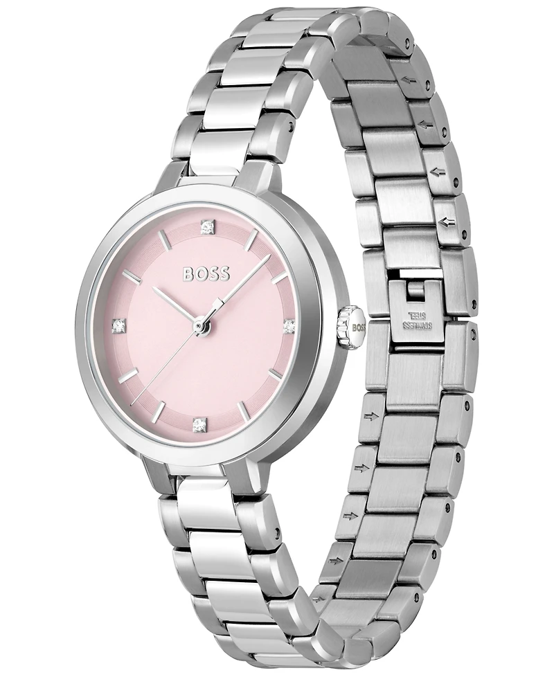 Hugo Boss Women's Sena Quartz Silver-Tone Stainless Steel Watch 34mm