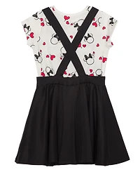 Disney Little Girls Minnie Hearts Short Sleeve T-shirt and Dress, 2 Pc. Set