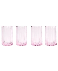 Jeanne Fitz Scalloped Rim Fluted Tall Tumbler Glass, Set of 4