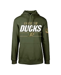 Men's LevelWear Olive Anaheim Ducks Podium Fleece Pullover Hoodie