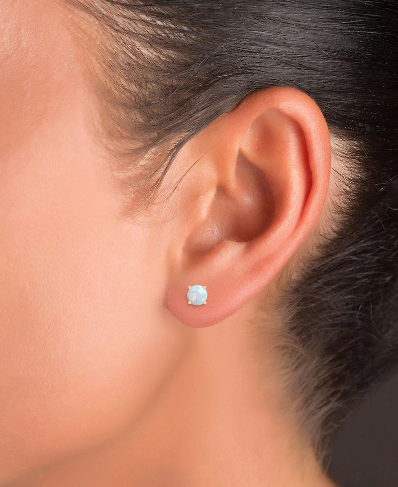 Lab-Grown Opal Round Screw Back Stud Earrings (5/8 ct. t.w.)