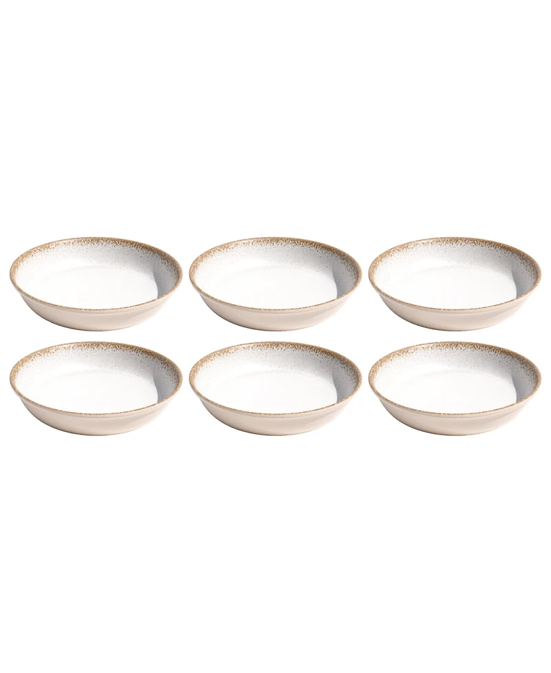 Abode Homewares Carmel Reactive Low Bowl Merge 8" , 29.5 oz, Set of 6