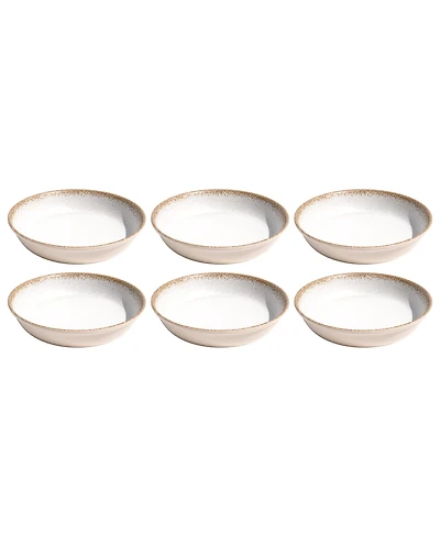 Abode Homewares Carmel Reactive Low Bowl Merge 8" , 29.5 oz, Set of 6