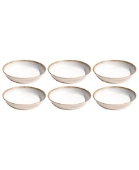 Abode Homewares Carmel Reactive Low Bowl Merge 8" , 29.5 oz, Set of 6