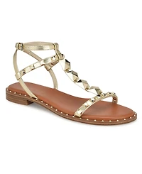 Nine West Women's Marcila Studded Strappy Flat Sandals