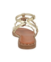 Nine West Women's Marcila Studded Strappy Flat Sandals