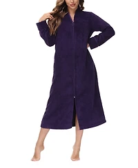 Ink+Ivy Women's Front Zipper Plush Robe