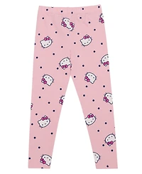 Hello Kitty Little Girls Wink Short Sleeve Top and Legging Set