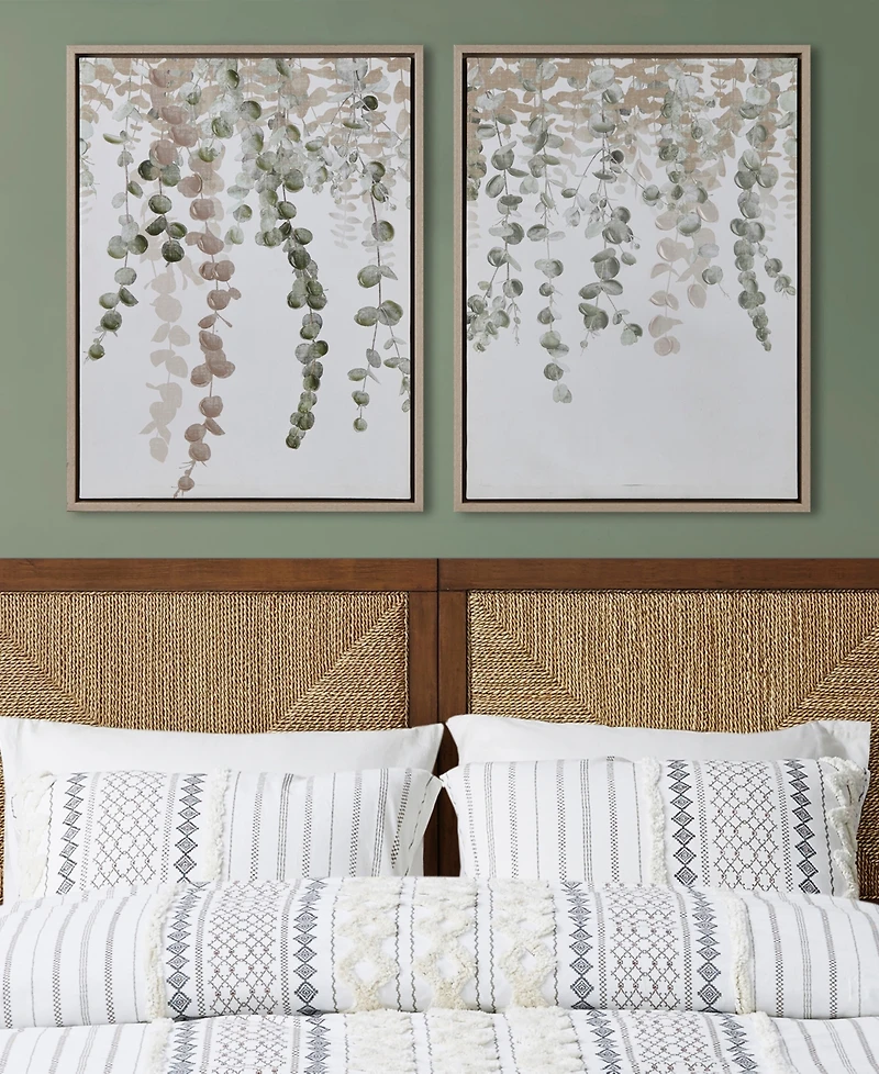 Ink+Ivy Botanical Waterfall Eucalyptus 2-Pc. Framed Canvas Wall Decor Set