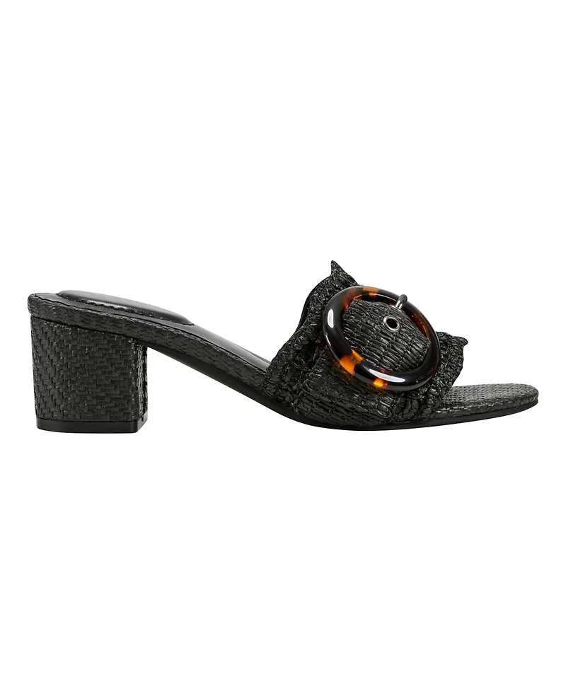 Bandolino Women's Anni Raffia Crochet Block Heel Sandals