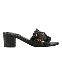 Bandolino Women's Anni Raffia Crochet Block Heel Sandals