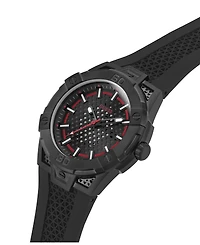 Men's Analog Black Silicone Watch 45mm