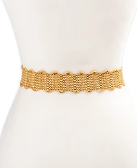 Sam Edelman Women's Scalloped Edge Raffia Woven Belt