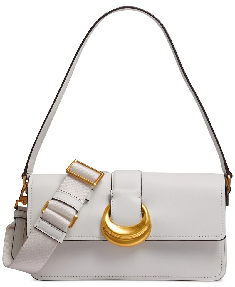 Donna Karan New York Valley Stream Leather Buckle Shoulder with Removable Strap