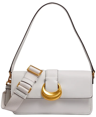 Donna Karan New York Valley Stream Leather Buckle Shoulder with Removable Strap