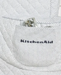 KitchenAid Fitted Tilt-Head Ticking Stripe Stand Mixer Cover with Storage Pocket Quilted, 14.37" x 18" x 10"