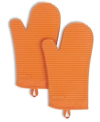 KitchenAid Ribbed Soft Silicone Oven Mitt 2-Pack Set, 7.5" x 13"