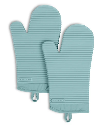 KitchenAid Ribbed Soft Silicone Oven Mitt 2-Pack Set, 7.5" x 13"