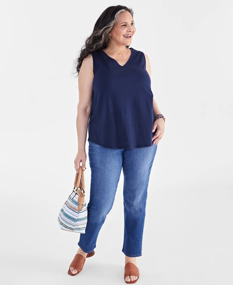 Style & Co Plus Size V-Neck Tank, Created for Macy's