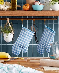 KitchenAid Gingham Oven Mitt 2-Pack Set, 7" x 13"