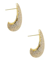 by Adina Eden Pave Puffy Oval on the Ear Stud Earring
