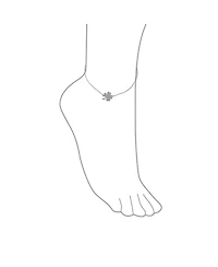 Bling Jewelry Four Leaf Clover Cz Charm Anklet - Yellow Gold Plated Sterling Silver