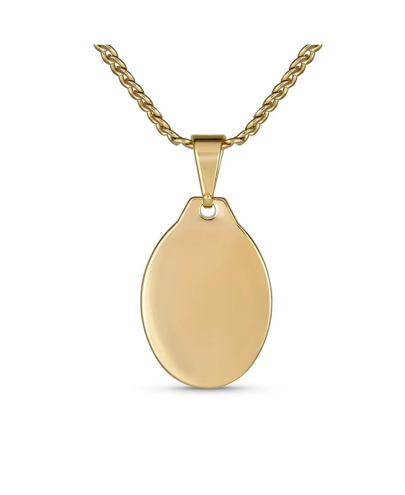 Bling Jewelry Oval Religious Medal Medallion Sacred Heart Of Jesus Photo Pendant Necklace Yellow Gold Plated