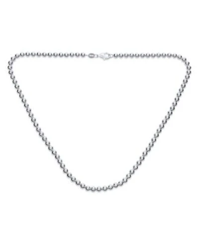 Bling Jewelry Dainty Sterling Silver Petite 4mm Round Bead Station Ball Necklace For Women Shinny 18 Inch