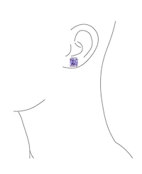 Bling Jewelry Rectangle Shape Statement 7CT Emerald Cut Cz Solitaire Clip On Stud Earrings Rhodium Plated Brass Non Pierced 14MM x 12MM