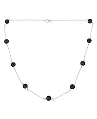 Bling Jewelry Tin Cup Freshwater Cultured Pearl Natural Stone Necklace Chain Station Yellow Gold Plated Sterling Silver 16 18 Inch
