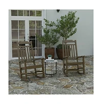 Merrick Lane Set Of 2 Hillford Poly Resin Indoor/Outdoor Rocking Chairs