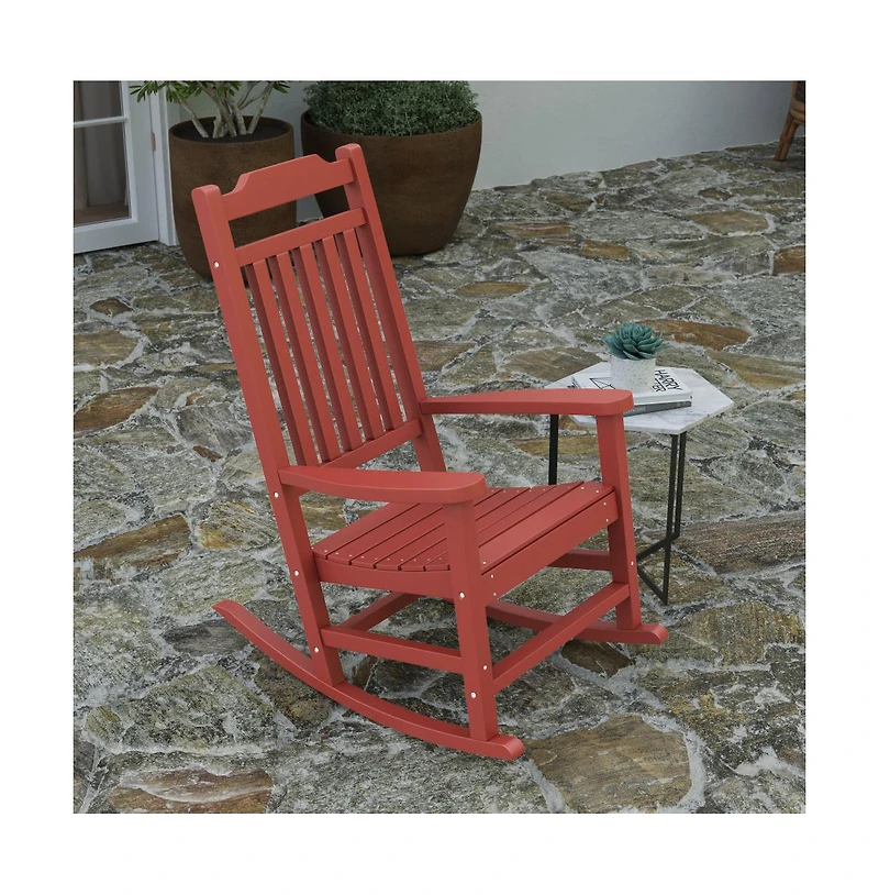 Merrick Lane Set Of 2 Hillford Poly Resin Indoor/Outdoor Rocking Chairs