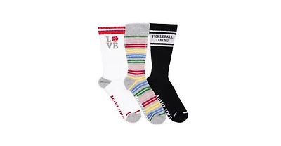 Muk Luks Women's 3 Pack Cotton Compression Crew Socks, Lavender, One