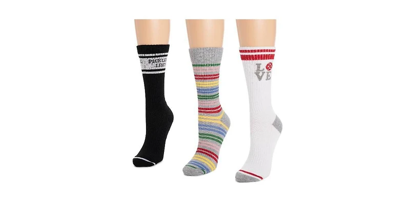 Muk Luks Women's 3 Pack Cotton Compression Crew Socks, Lavender, One