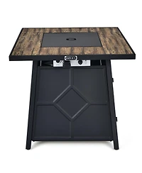 40 000 Btu 28 Inches Propane Gas Fire Pit Table With Cover