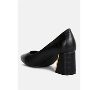 emersyn croc block heel pump