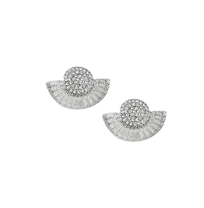 Sohi Women's Embellished Fan Drop Earrings